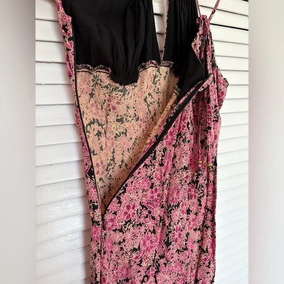 🌸 Free People Bon Voyage Floral Maxi Dress | Black Combo | Size M - Picture 5 of 15